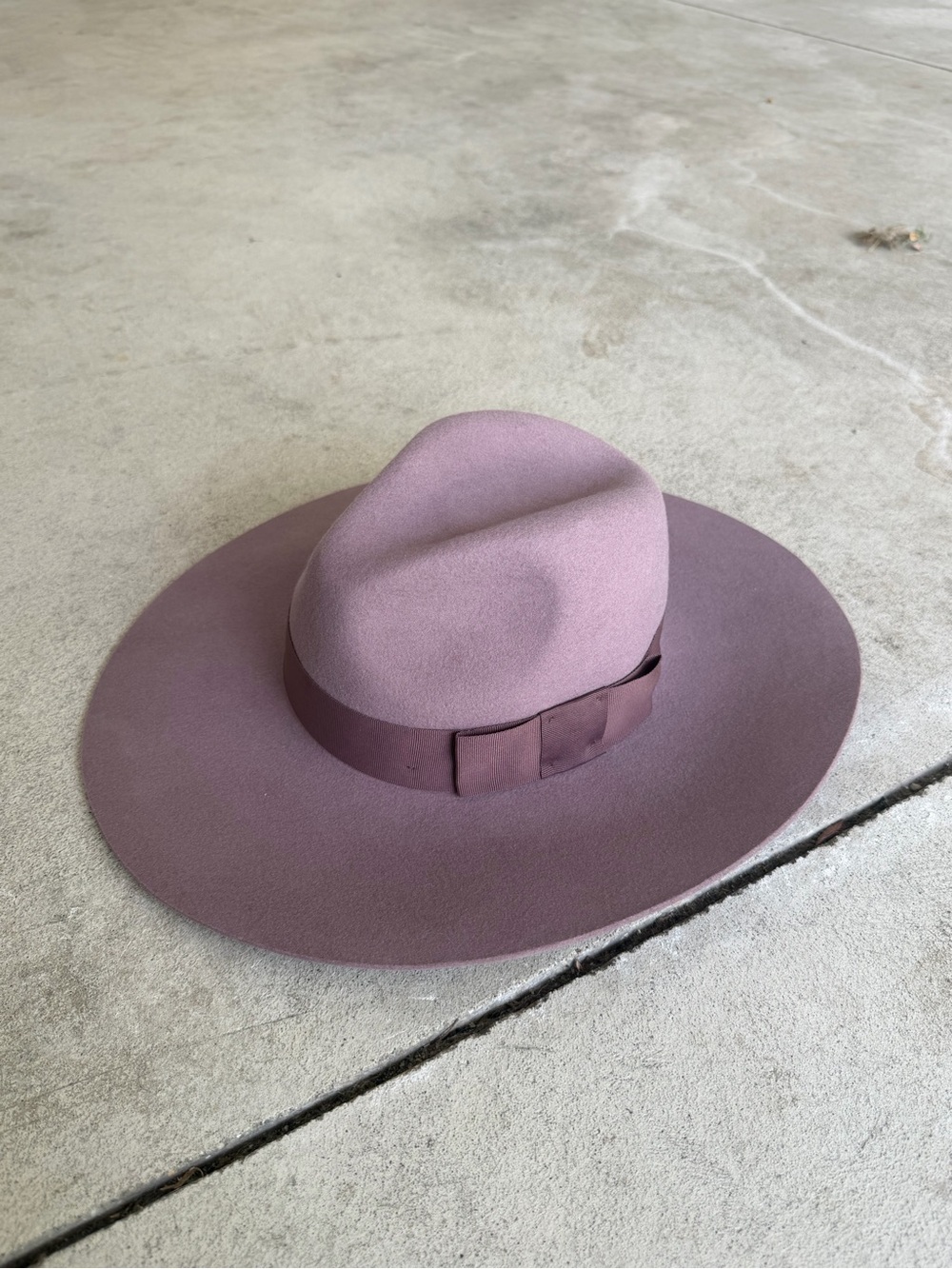 Brixton Wide-Brim Felt Fedora Hat - Mauve